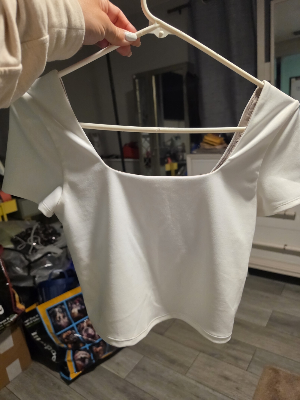 lululemon athletica White Scoop-Neck Crop Top